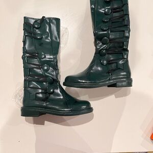 Forest Green Combat & Moto Cosplay Boots